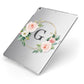 Personalised Blush Floral Wreath Apple iPad Case on Silver iPad Side View