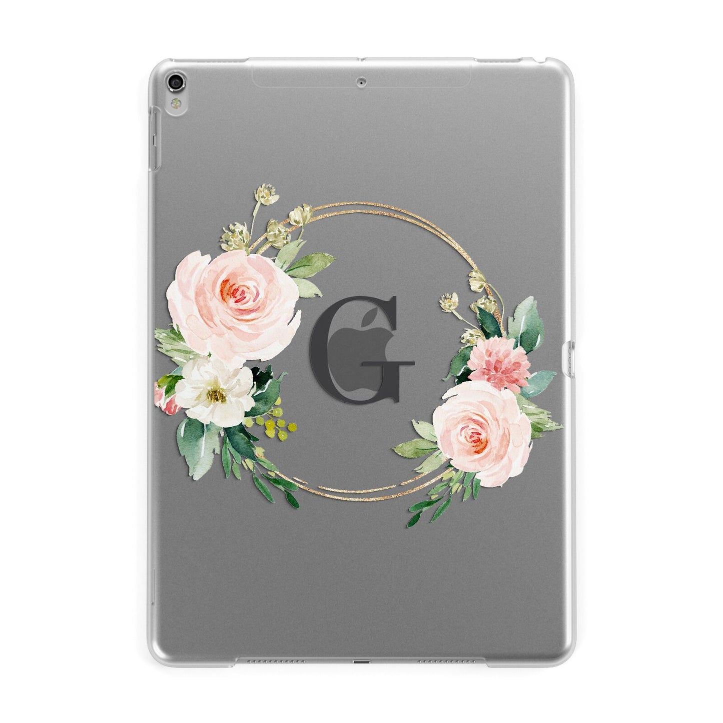 Personalised Blush Floral Wreath Apple iPad Silver Case