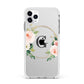 Personalised Blush Floral Wreath Apple iPhone 11 Pro Max in Silver with White Impact Case