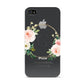 Personalised Blush Floral Wreath Apple iPhone 4s Case