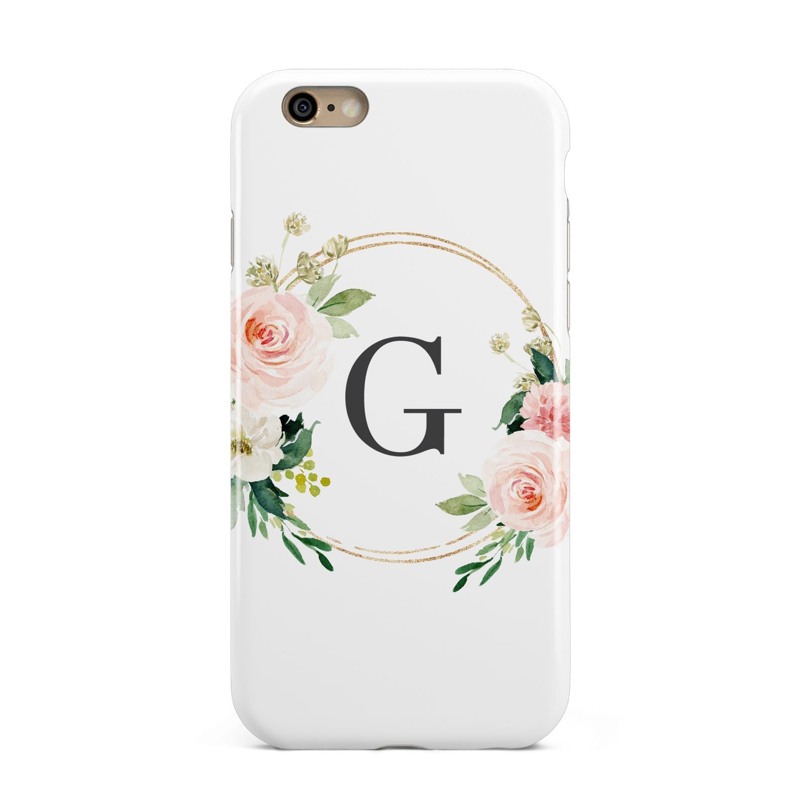 Personalised Blush Floral Wreath Apple iPhone 6 3D Tough Case