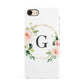 Personalised Blush Floral Wreath Apple iPhone 7 8 3D Snap Case