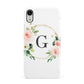 Personalised Blush Floral Wreath Apple iPhone XR White 3D Snap Case