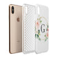 Personalised Blush Floral Wreath Apple iPhone Xs Max 3D Tough Case Expanded View
