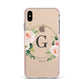 Personalised Blush Floral Wreath Apple iPhone Xs Max Impact Case Pink Edge on Gold Phone