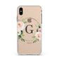 Personalised Blush Floral Wreath Apple iPhone Xs Max Impact Case White Edge on Gold Phone
