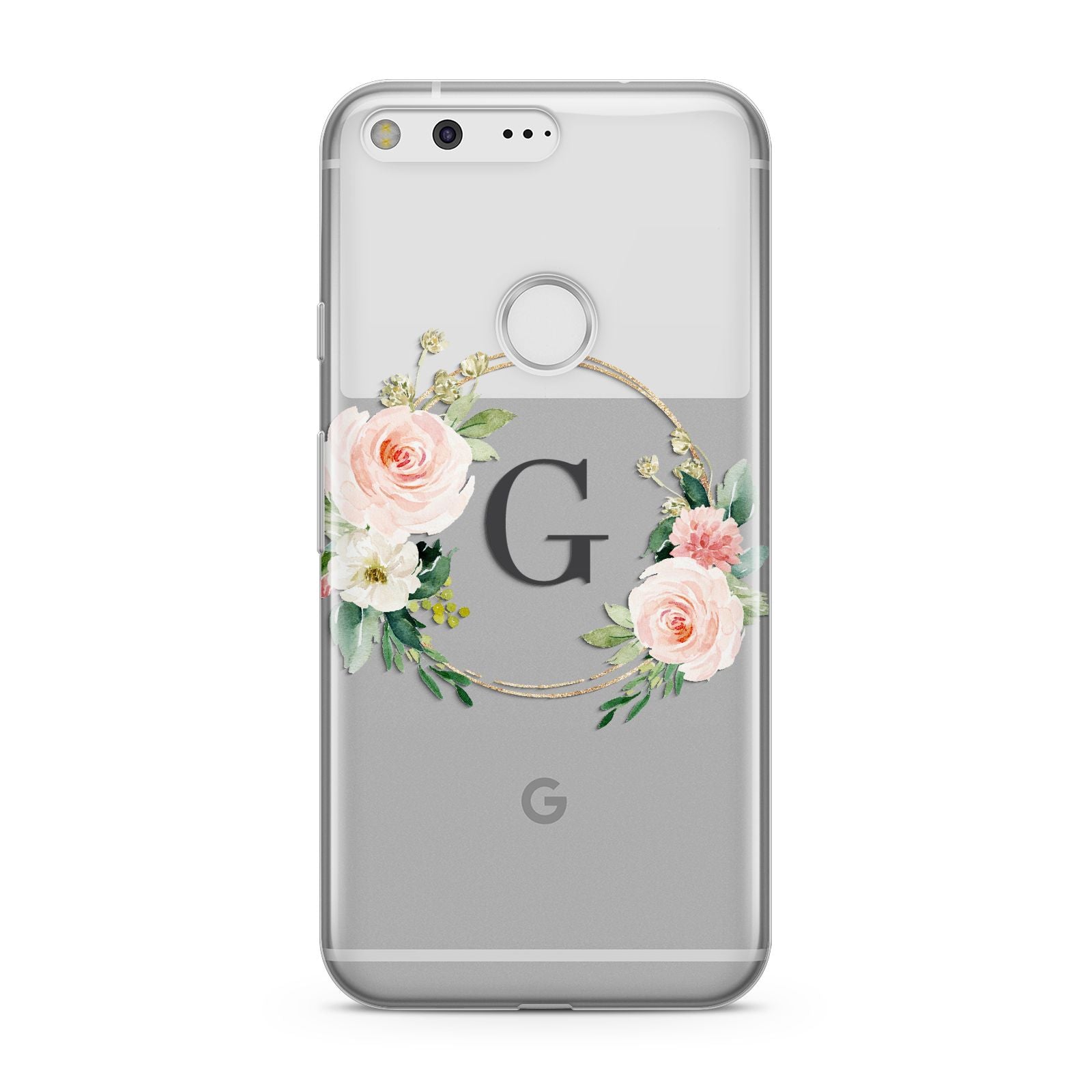 Personalised Blush Floral Wreath Google Pixel Case