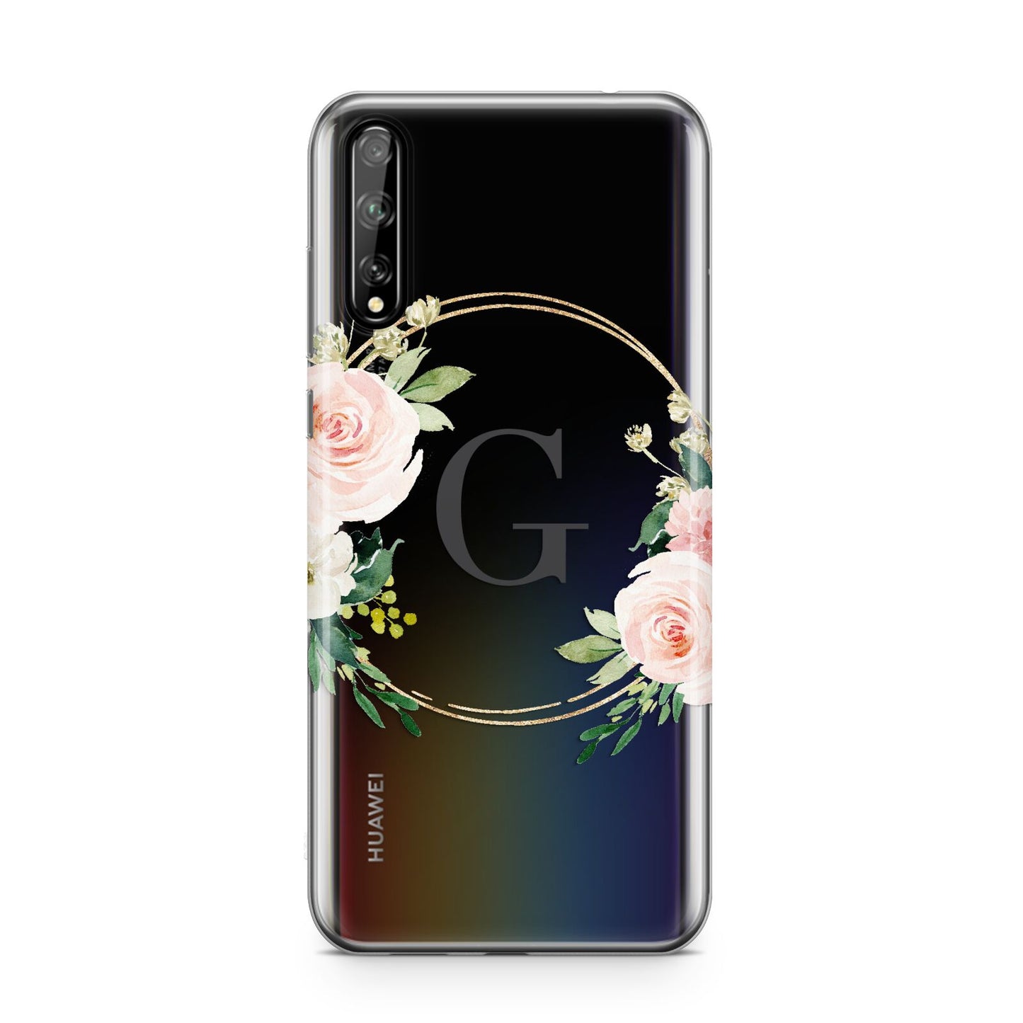 Personalised Blush Floral Wreath Huawei Enjoy 10s Phone Case