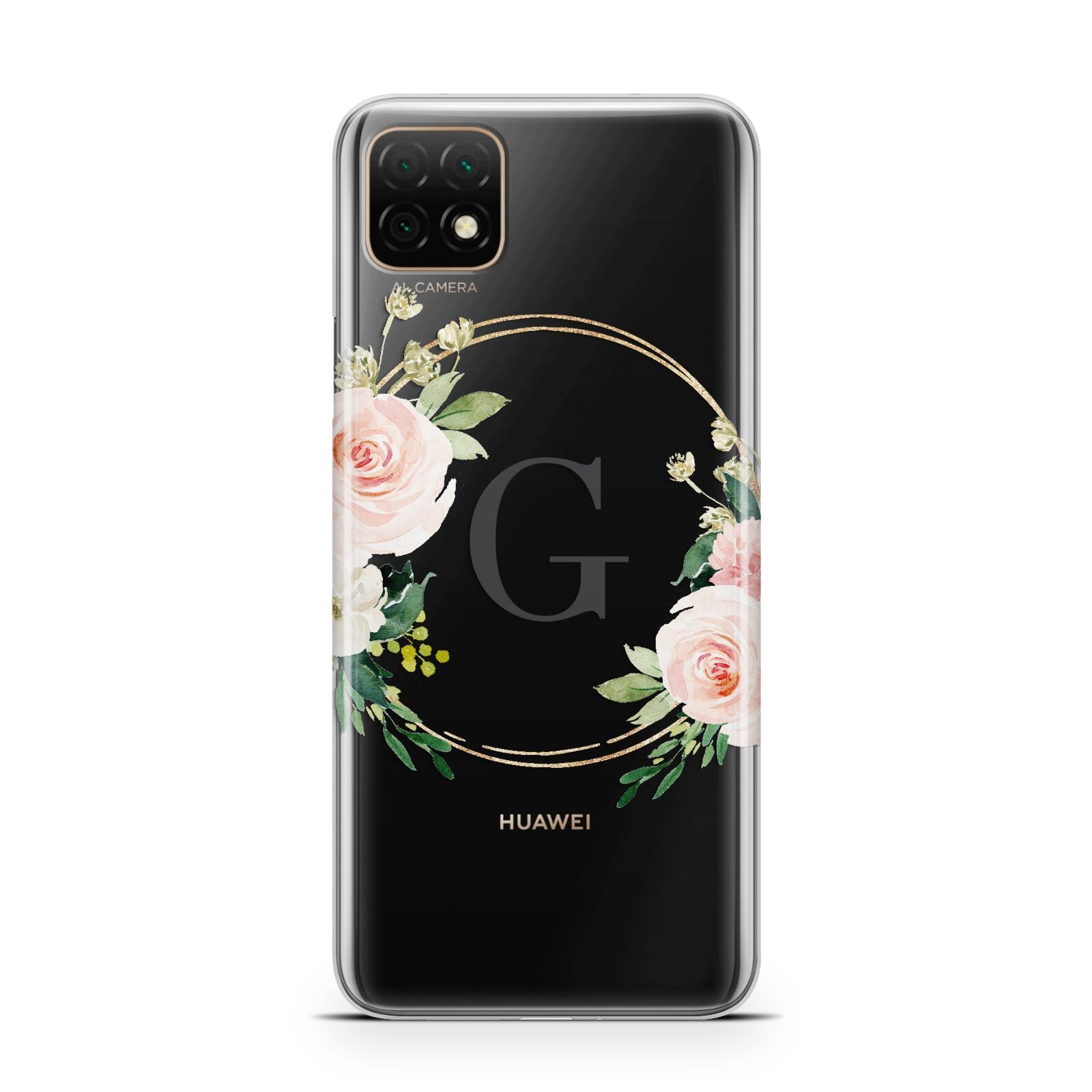 Personalised Blush Floral Wreath Huawei Enjoy 20 Phone Case