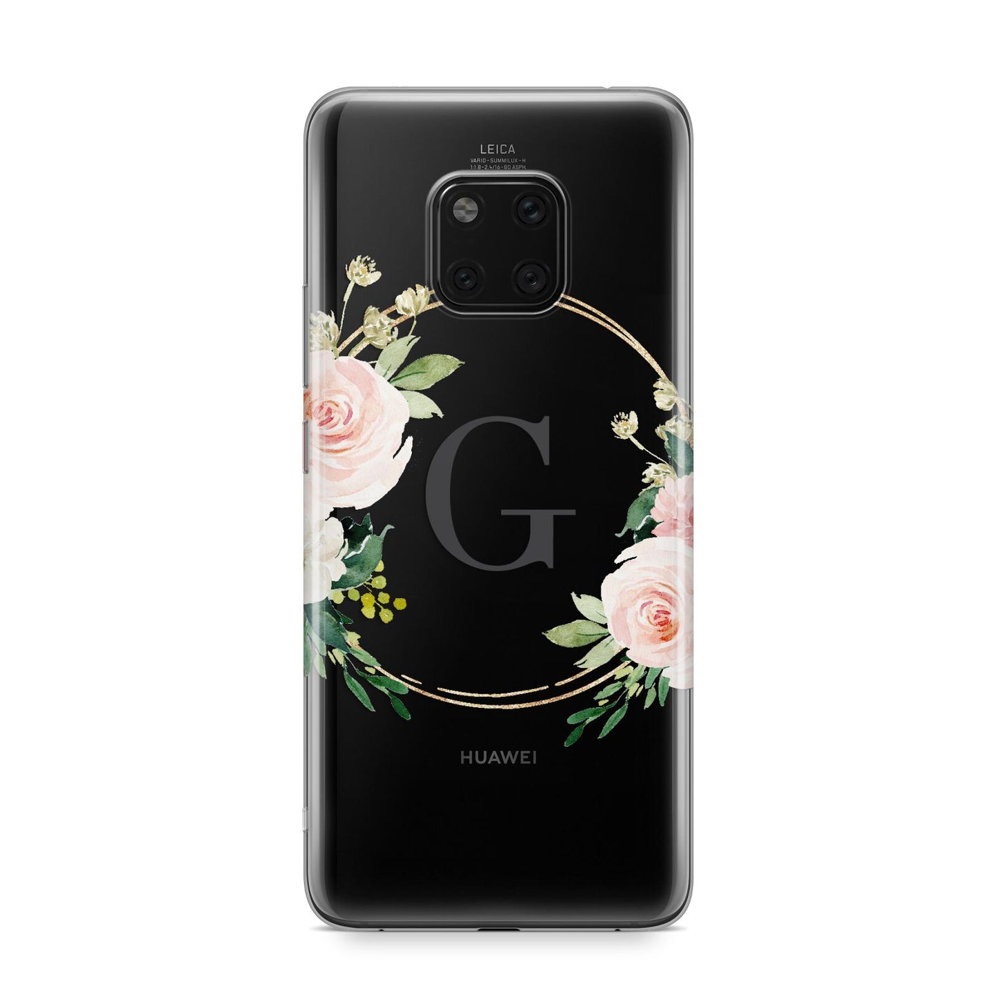 Personalised Blush Floral Wreath Huawei Mate 20 Pro Phone Case