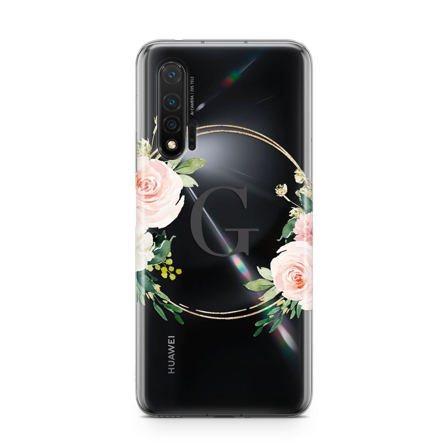 Personalised Blush Floral Wreath Huawei Nova 6 Phone Case