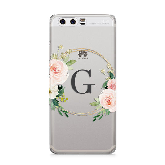 Personalised Blush Floral Wreath Huawei P10 Phone Case