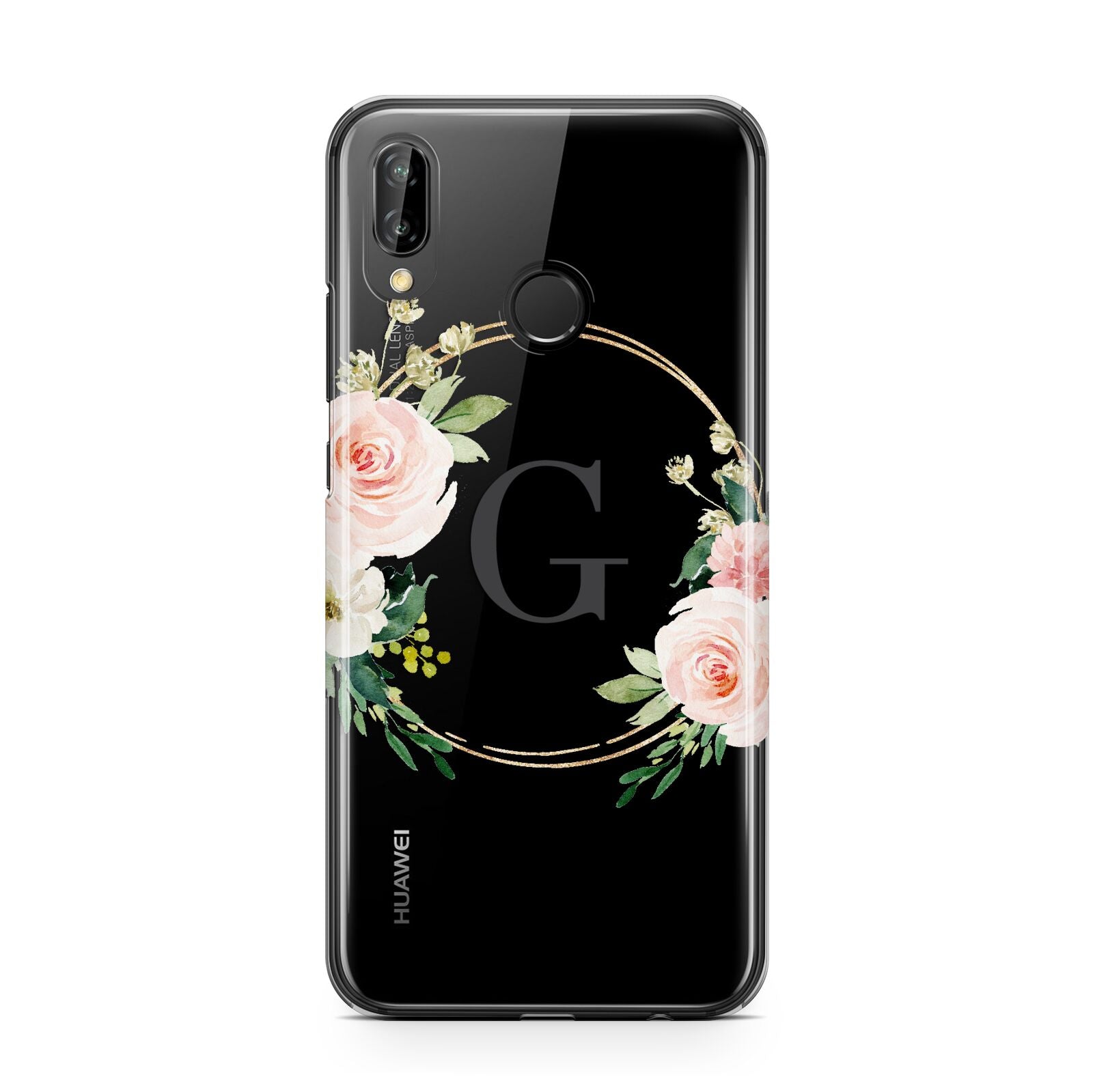 Personalised Blush Floral Wreath Huawei P20 Lite Phone Case