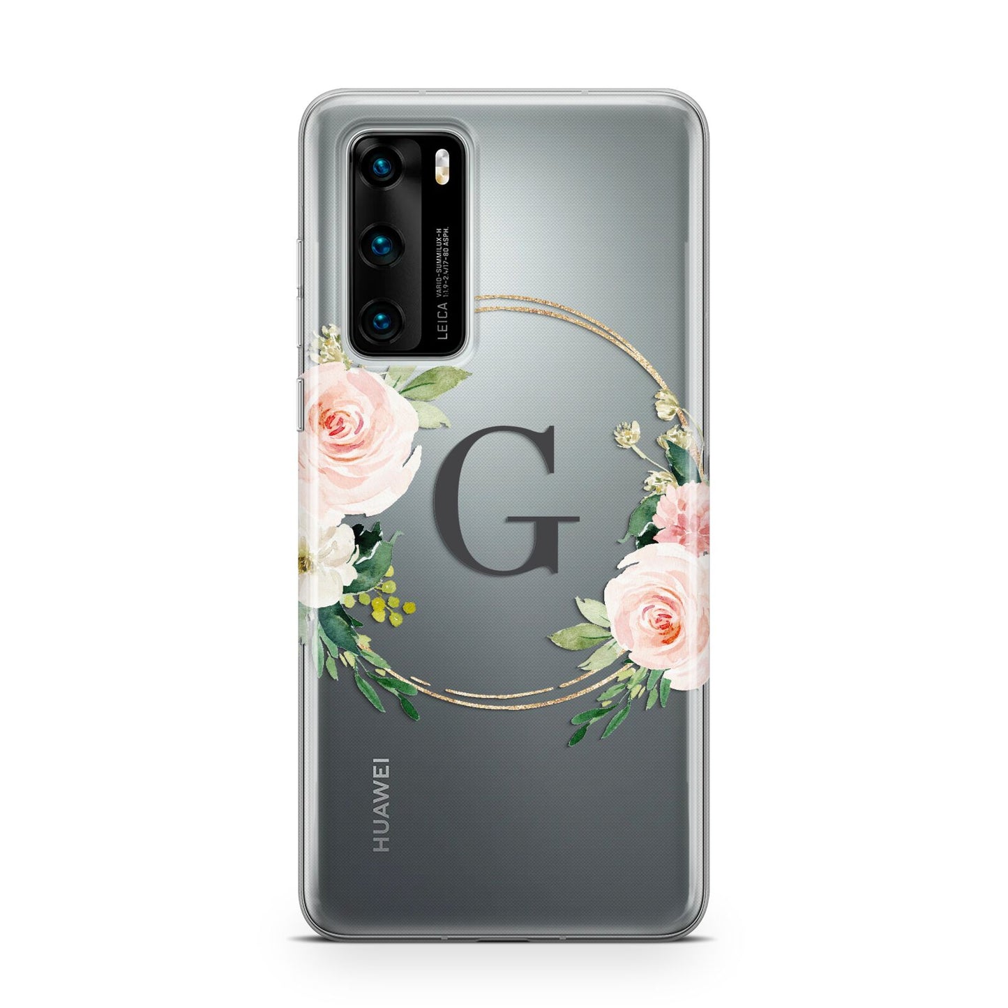 Personalised Blush Floral Wreath Huawei P40 Phone Case