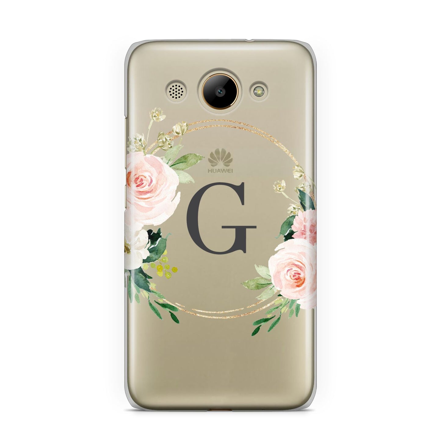 Personalised Blush Floral Wreath Huawei Y3 2017