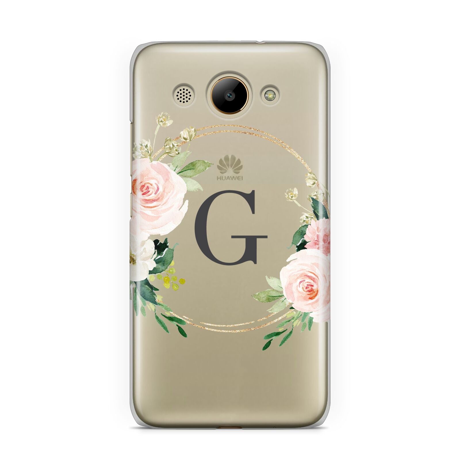 Personalised Blush Floral Wreath Huawei Y3 2017