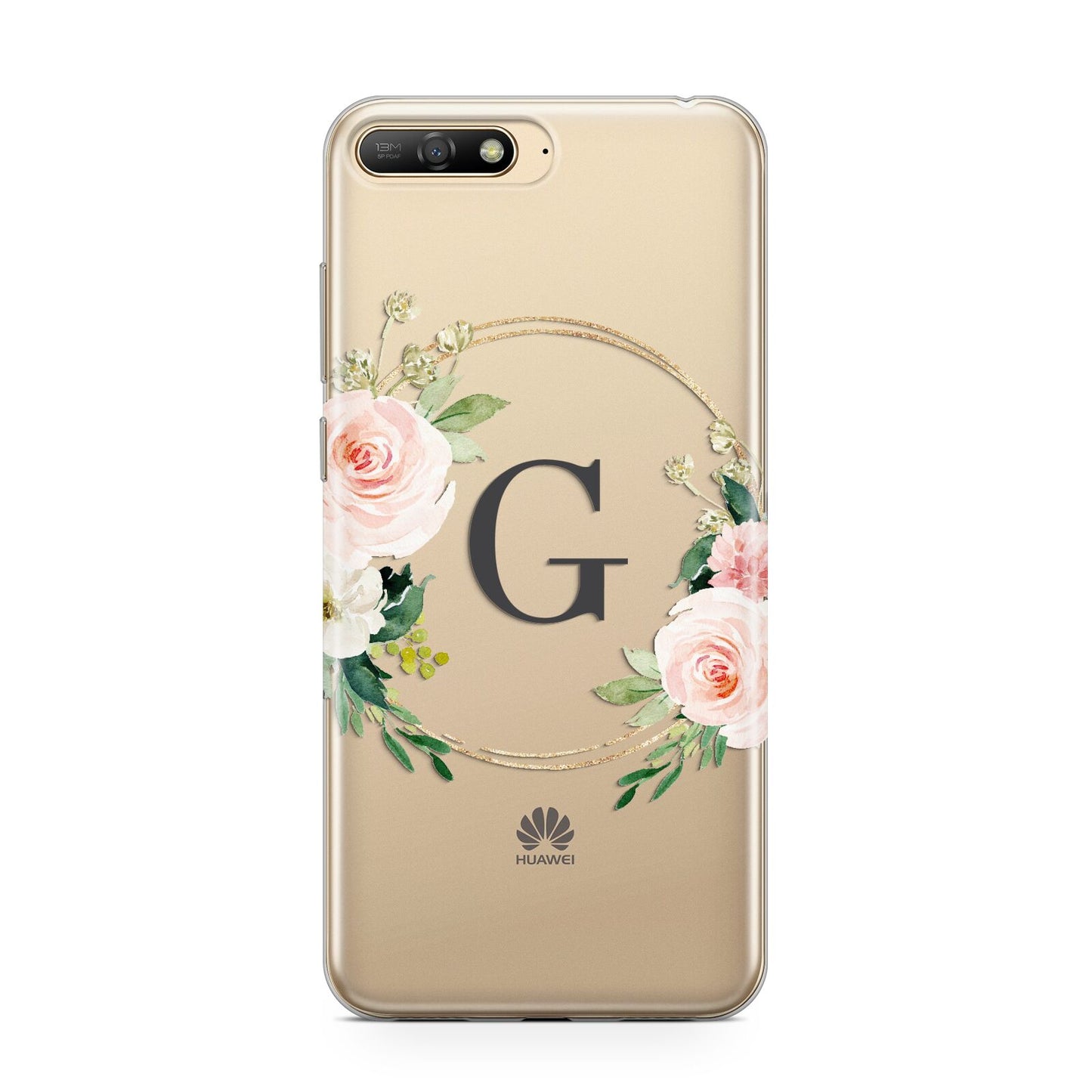Personalised Blush Floral Wreath Huawei Y6 2018