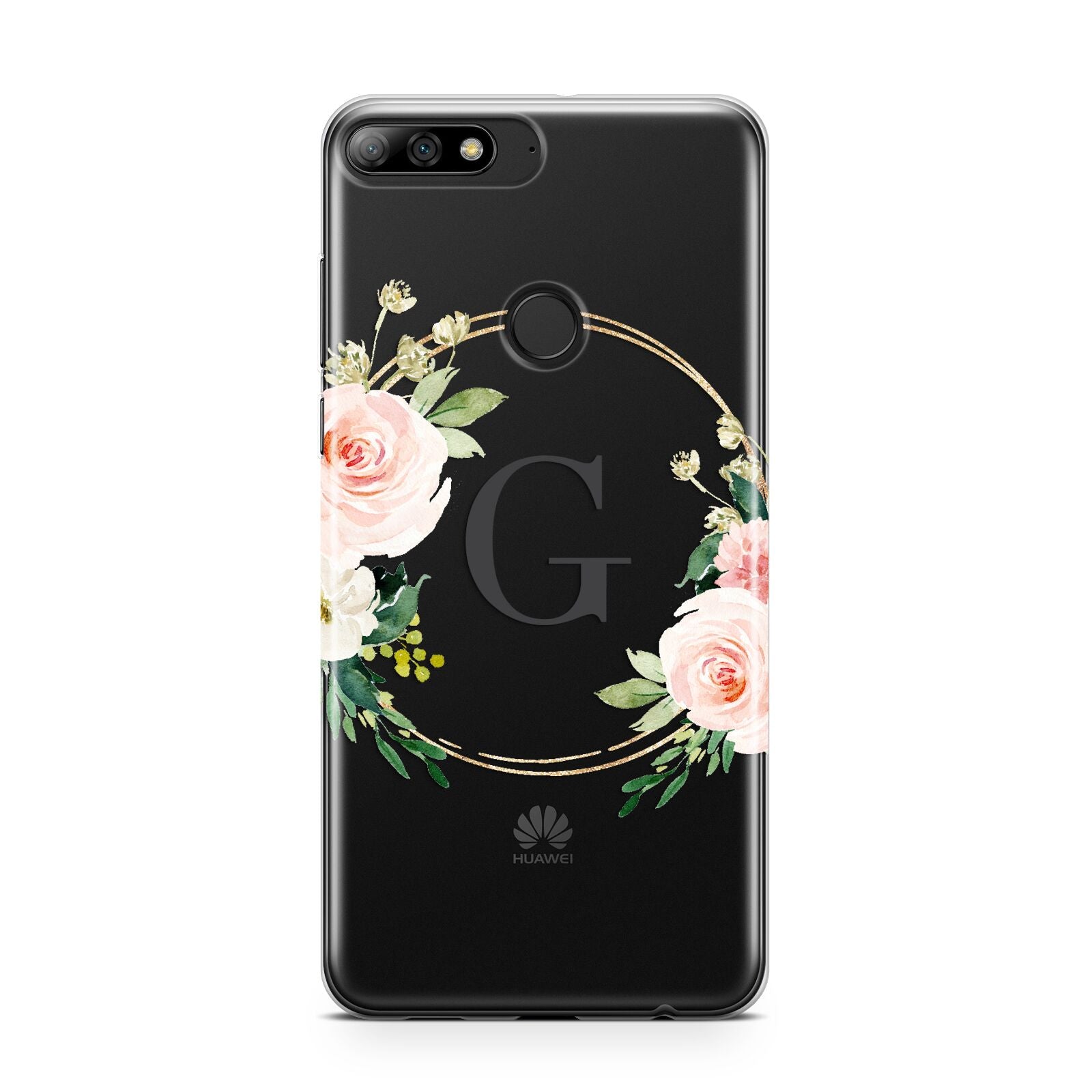 Personalised Blush Floral Wreath Huawei Y7 2018
