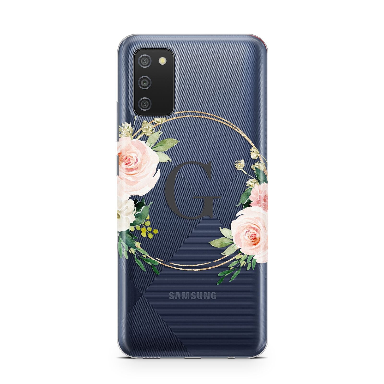 Personalised Blush Floral Wreath Samsung A02s Case