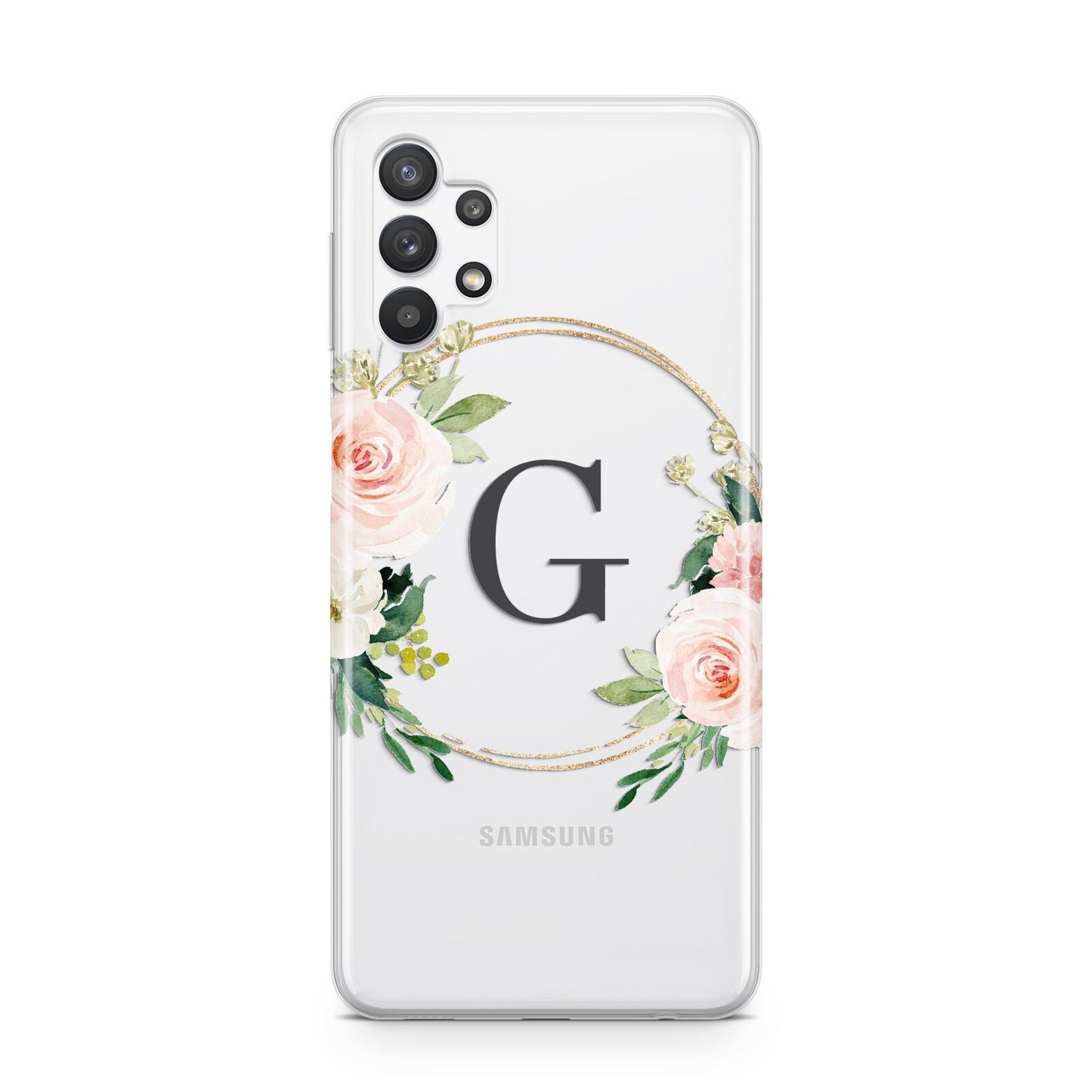 Personalised Blush Floral Wreath Samsung A32 5G Case