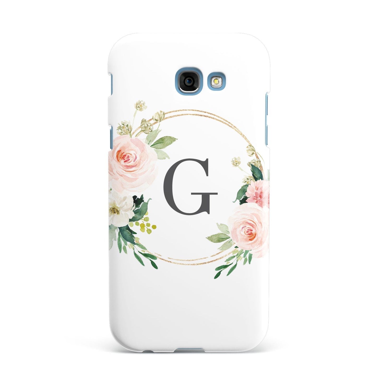 Personalised Blush Floral Wreath Samsung Galaxy A7 2017 Case