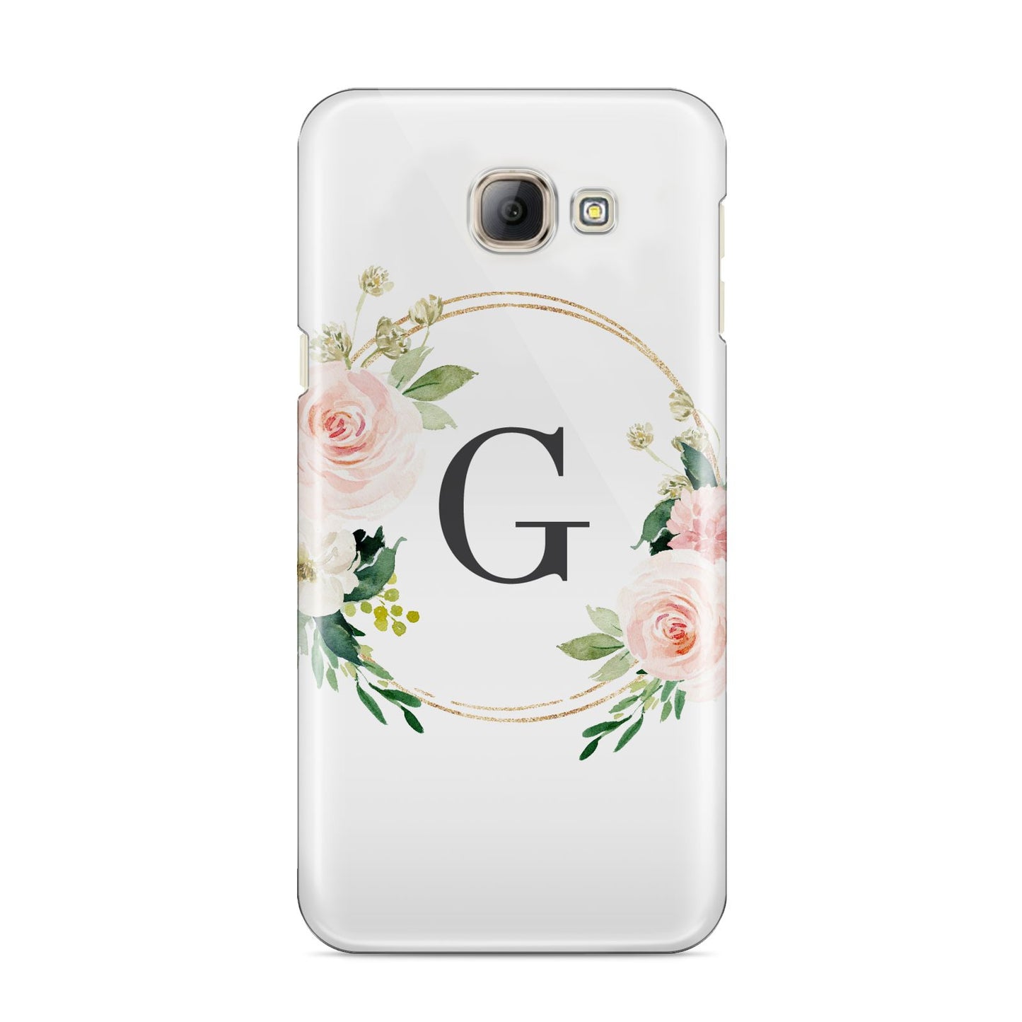 Personalised Blush Floral Wreath Samsung Galaxy A8 2016 Case