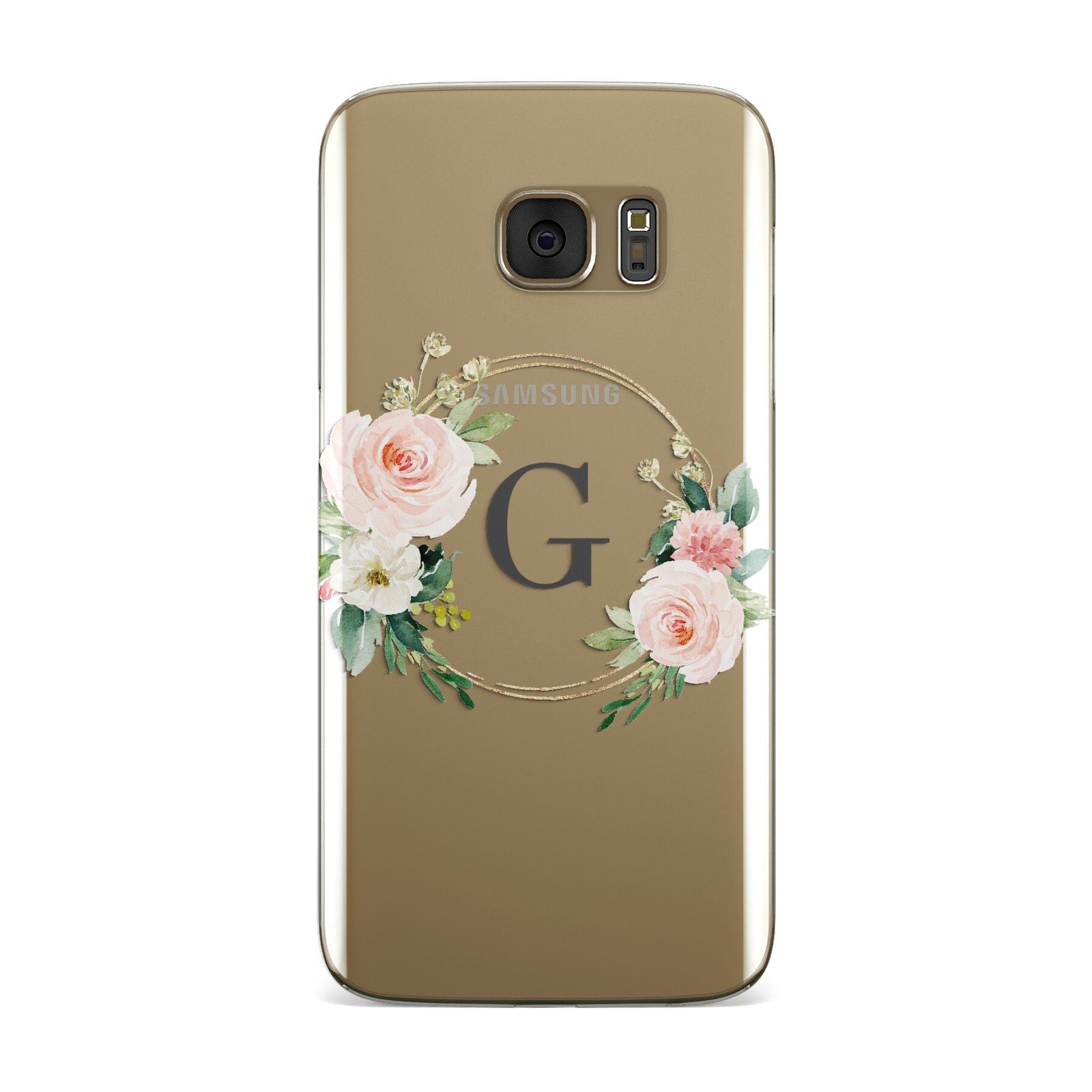 Personalised Blush Floral Wreath Samsung Galaxy Case