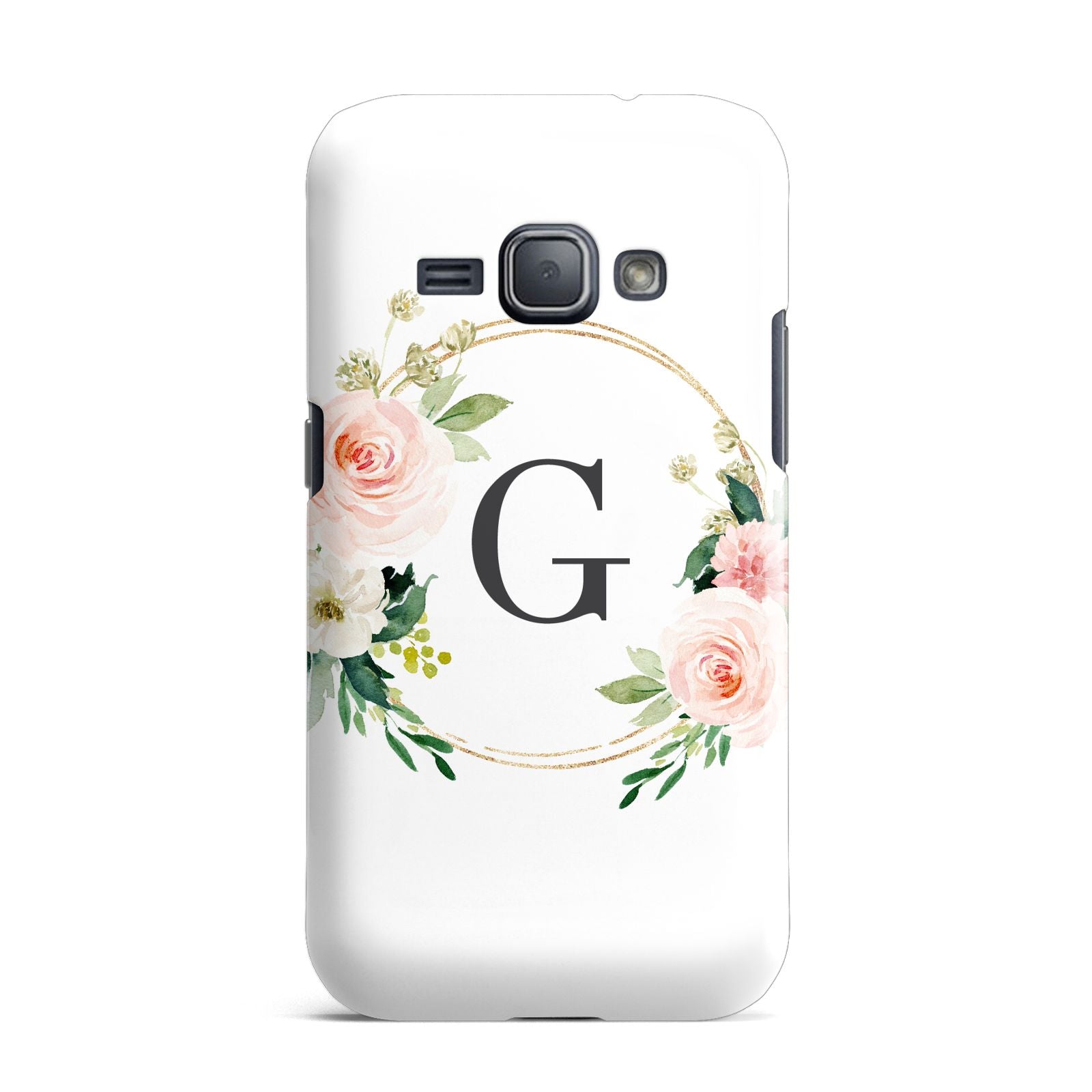 Personalised Blush Floral Wreath Samsung Galaxy J1 2016 Case