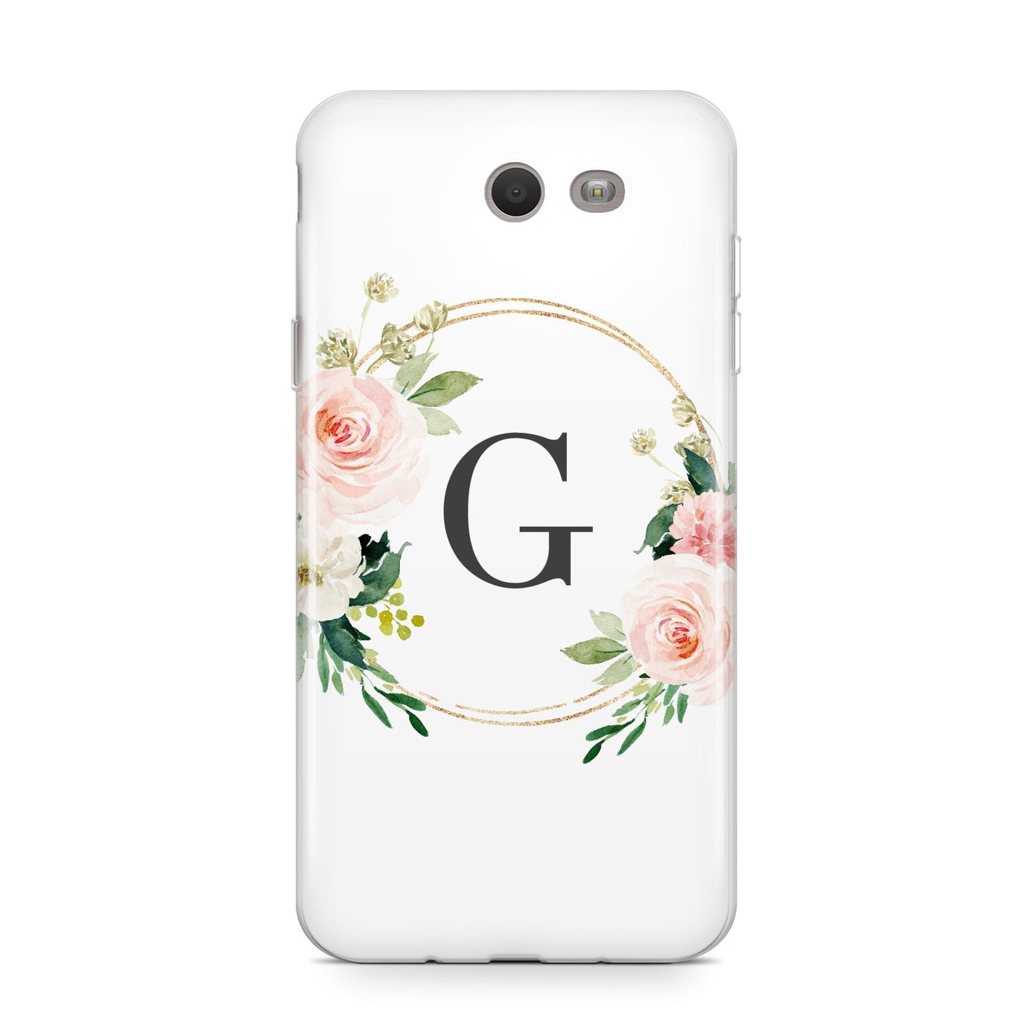 Personalised Blush Floral Wreath Samsung Galaxy J7 2017 Case
