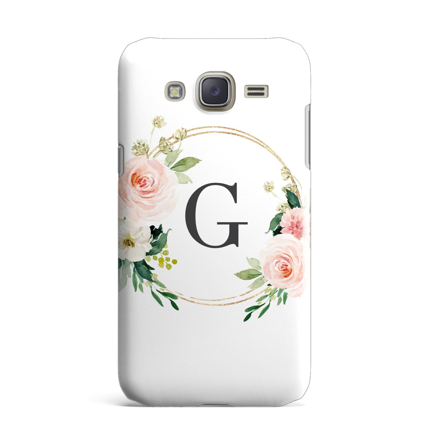 Personalised Blush Floral Wreath Samsung Galaxy J7 Case