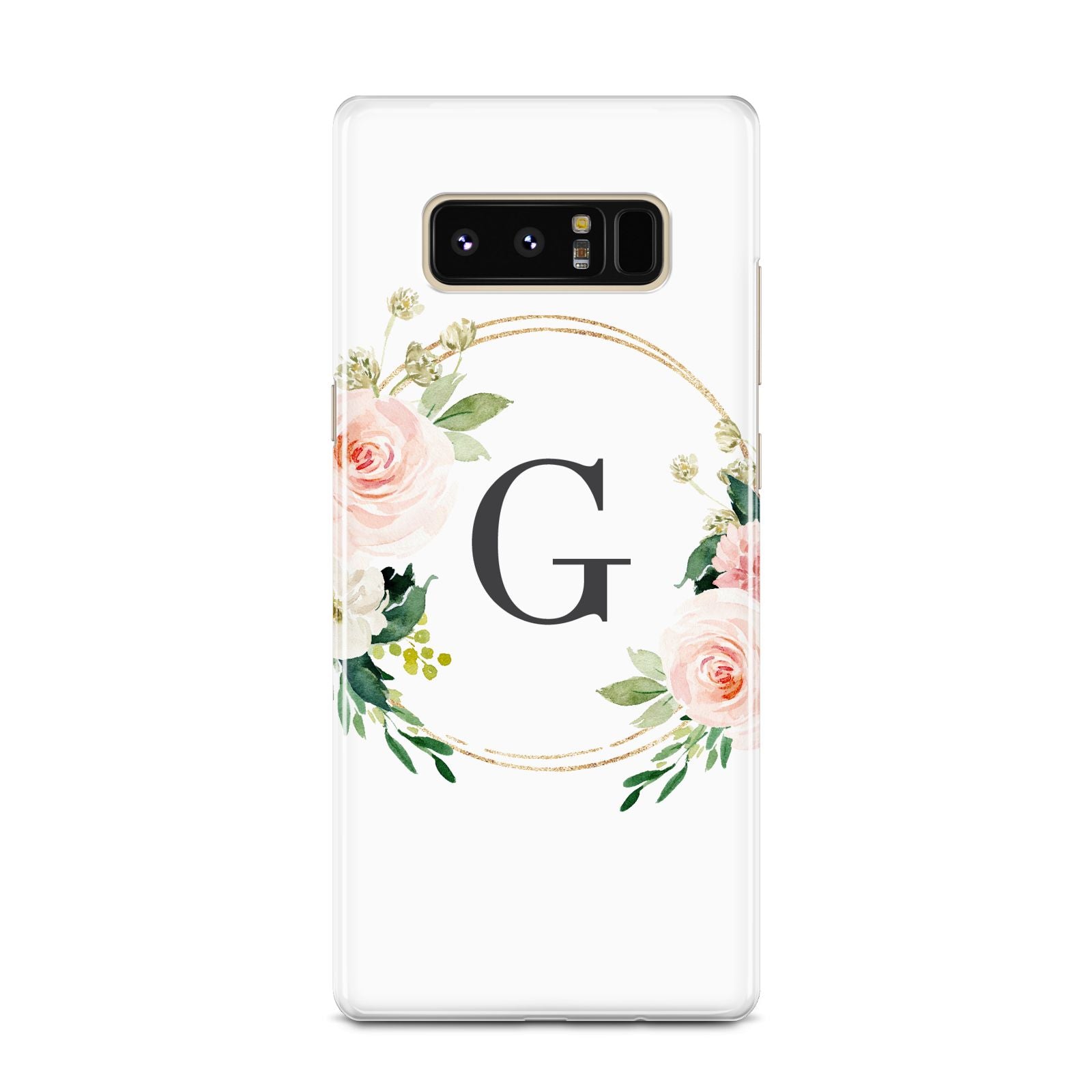 Personalised Blush Floral Wreath Samsung Galaxy Note 8 Case