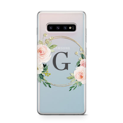 Personalised Blush Floral Wreath Samsung Galaxy S10 Case