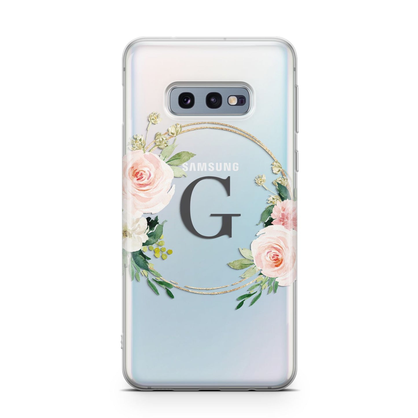 Personalised Blush Floral Wreath Samsung Galaxy S10E Case