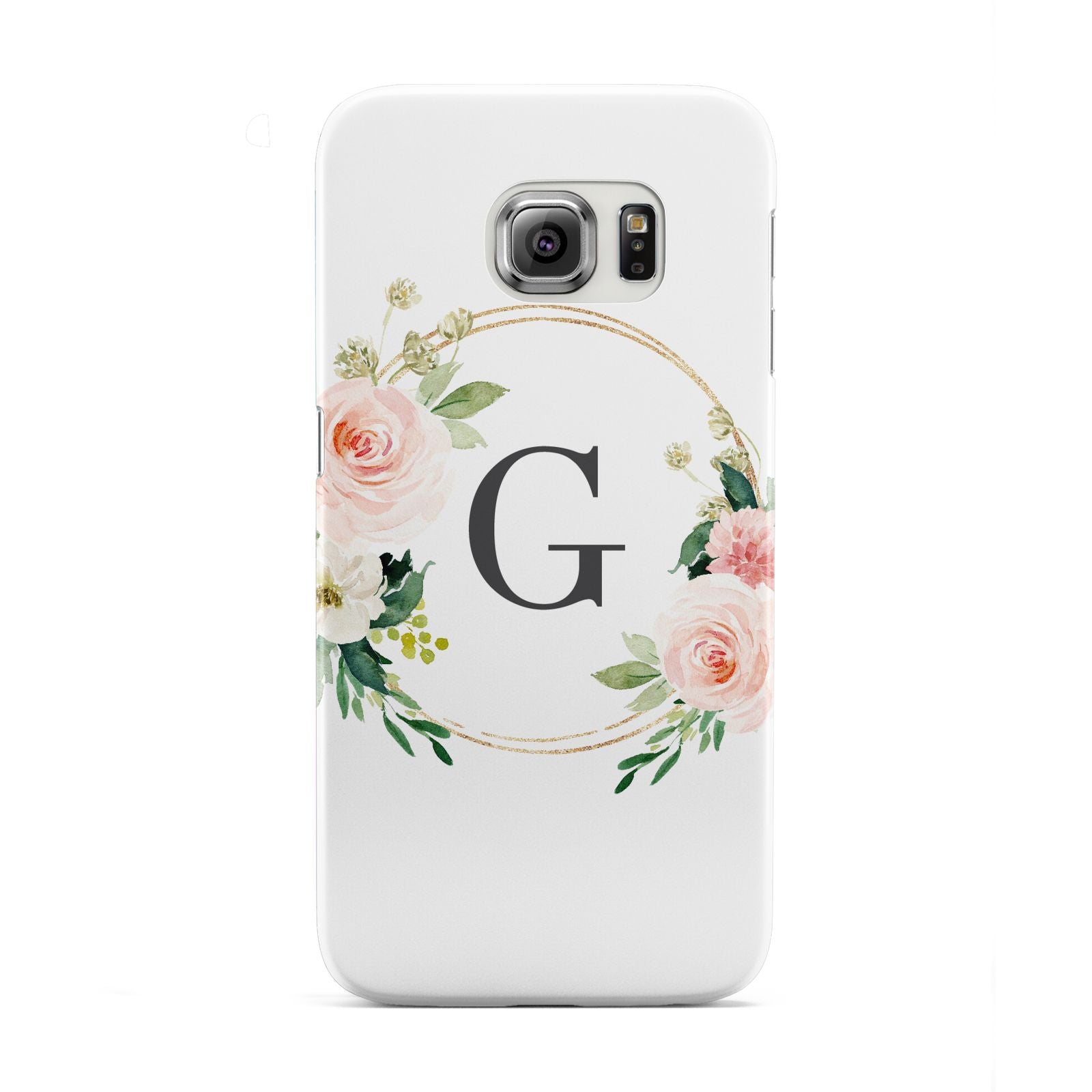 Personalised Blush Floral Wreath Samsung Galaxy S6 Edge Case
