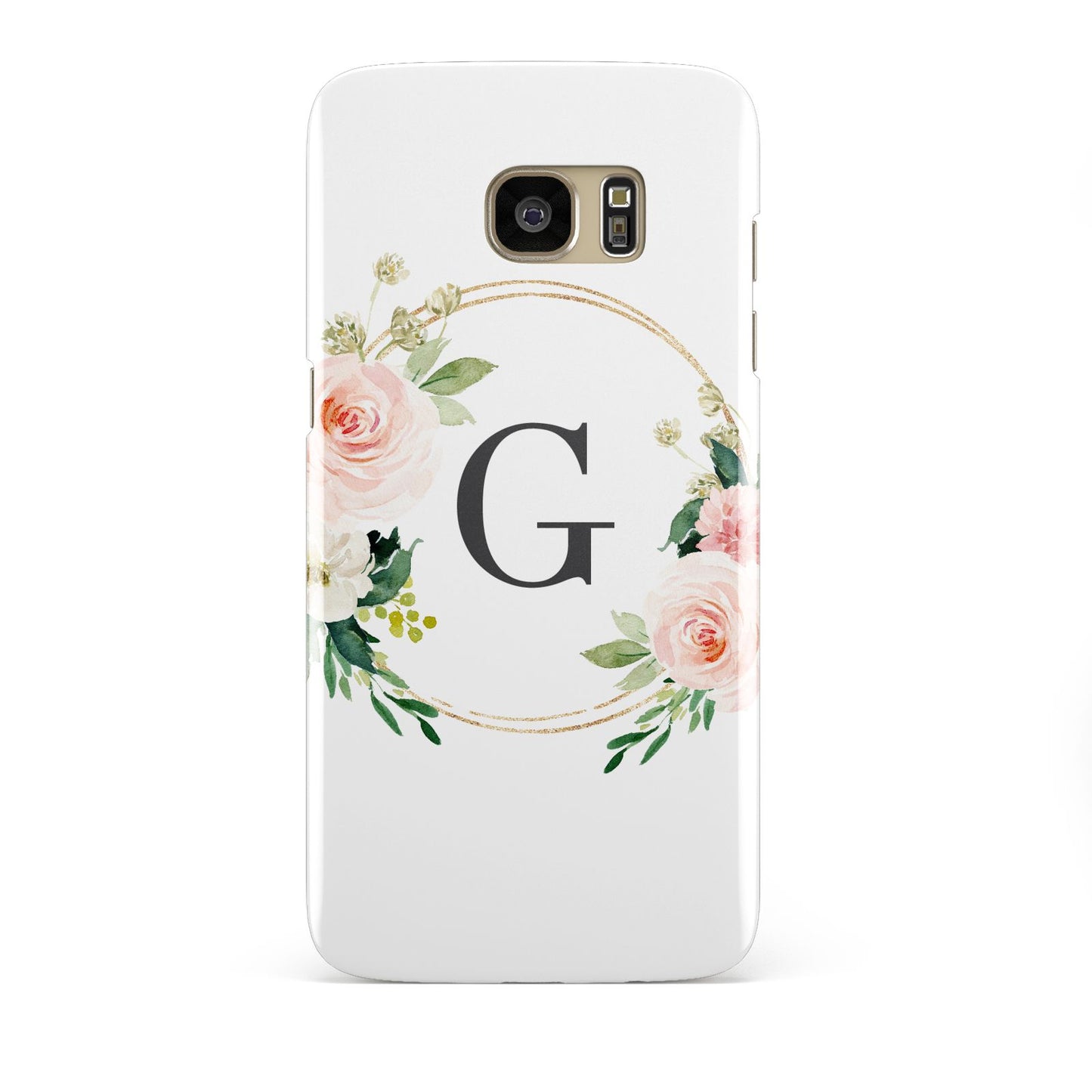 Personalised Blush Floral Wreath Samsung Galaxy S7 Edge Case