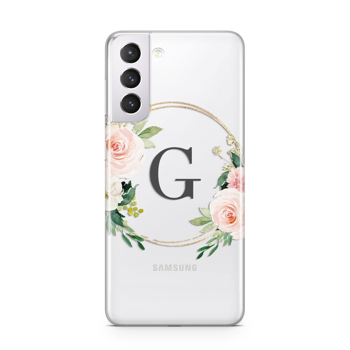 Personalised Blush Floral Wreath Samsung S21 Case