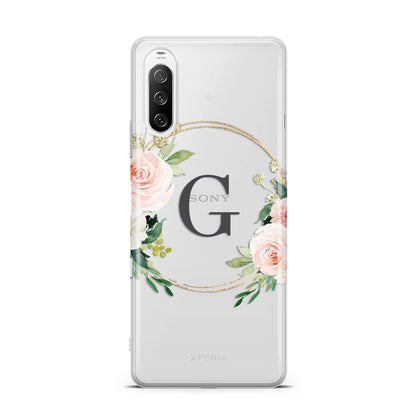 Personalised Blush Floral Wreath Sony Xperia 10 III Case