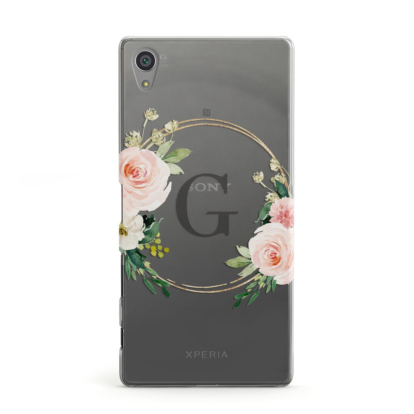 Personalised Blush Floral Wreath Sony Xperia Case