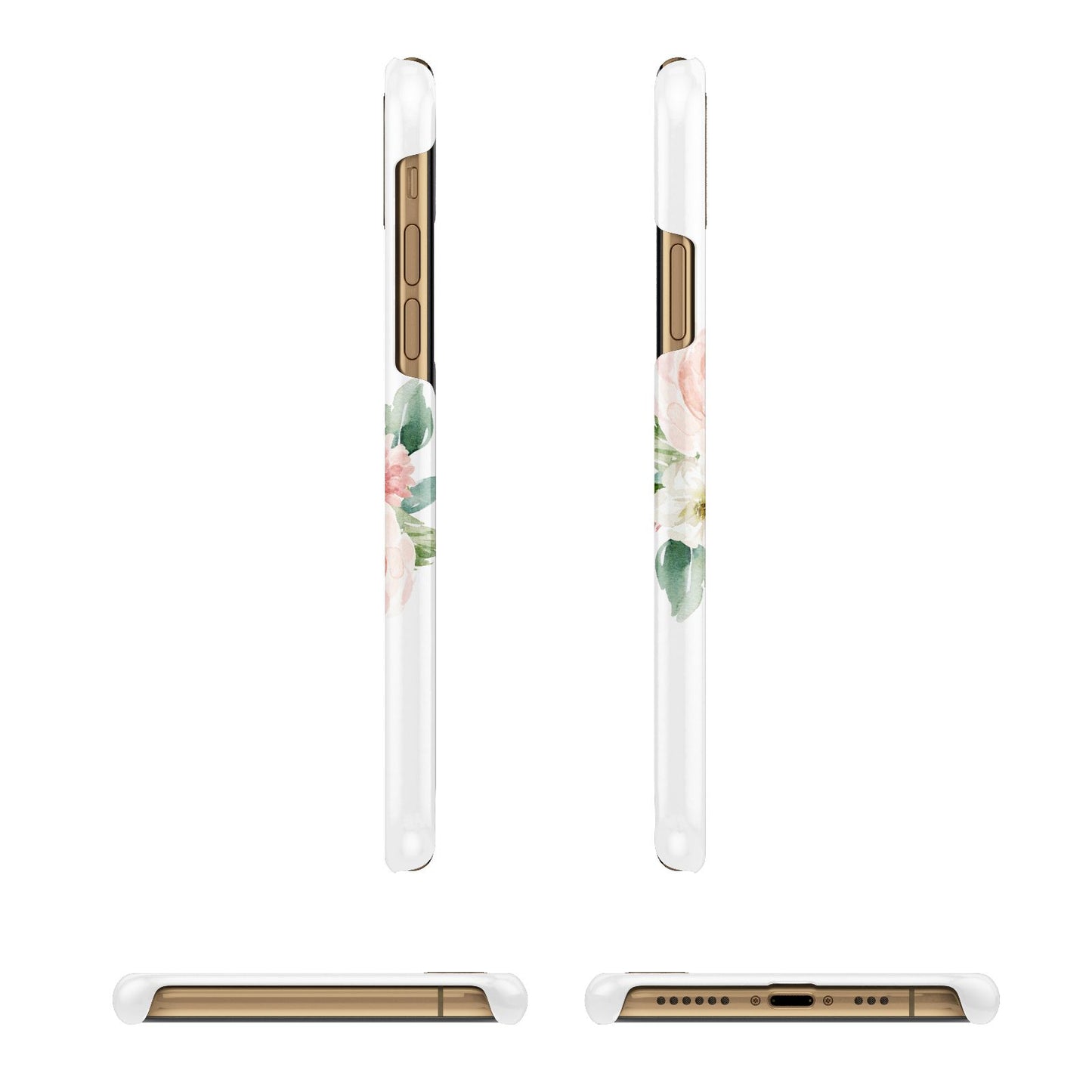 Personalised Blush Floral Wreath iPhone 11 3D Snap Case Angle Images