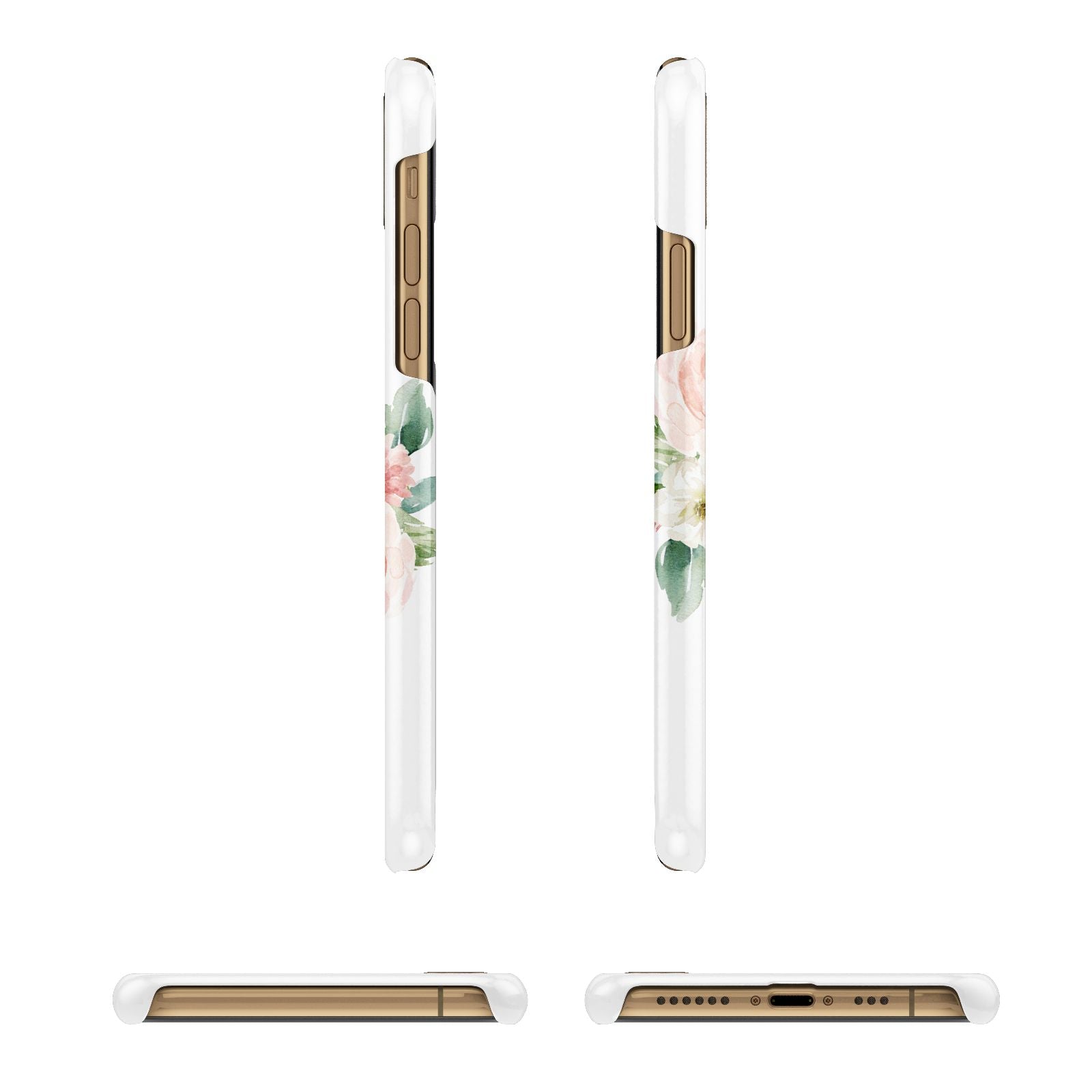 Personalised Blush Floral Wreath iPhone 11 3D Snap Case Angle Images