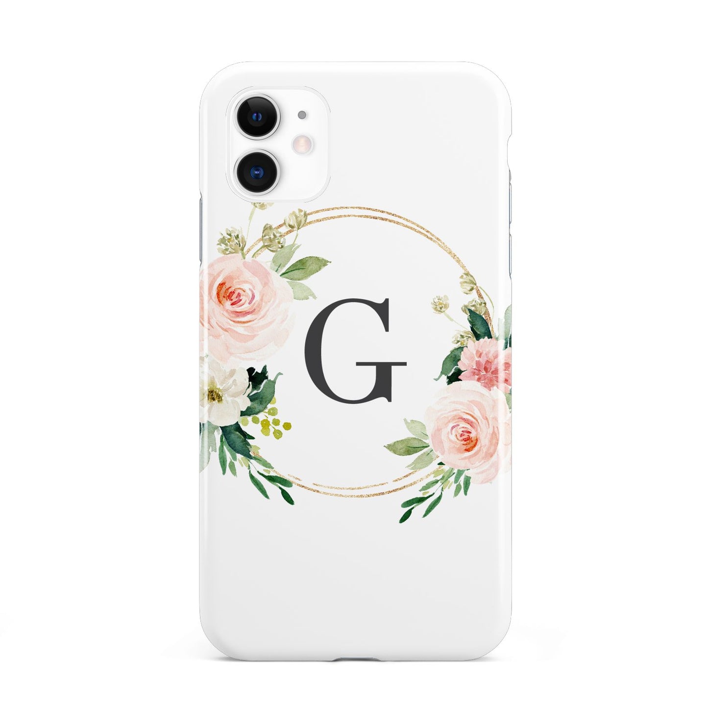 Personalised Blush Floral Wreath iPhone 11 3D Tough Case