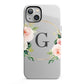 Personalised Blush Floral Wreath iPhone 13 Full Wrap 3D Tough Case