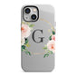 Personalised Blush Floral Wreath iPhone 13 Mini Full Wrap 3D Tough Case