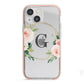 Personalised Blush Floral Wreath iPhone 13 Mini TPU Impact Case with Pink Edges