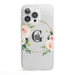 Personalised Blush Floral Wreath iPhone 13 Pro Clear Bumper Case