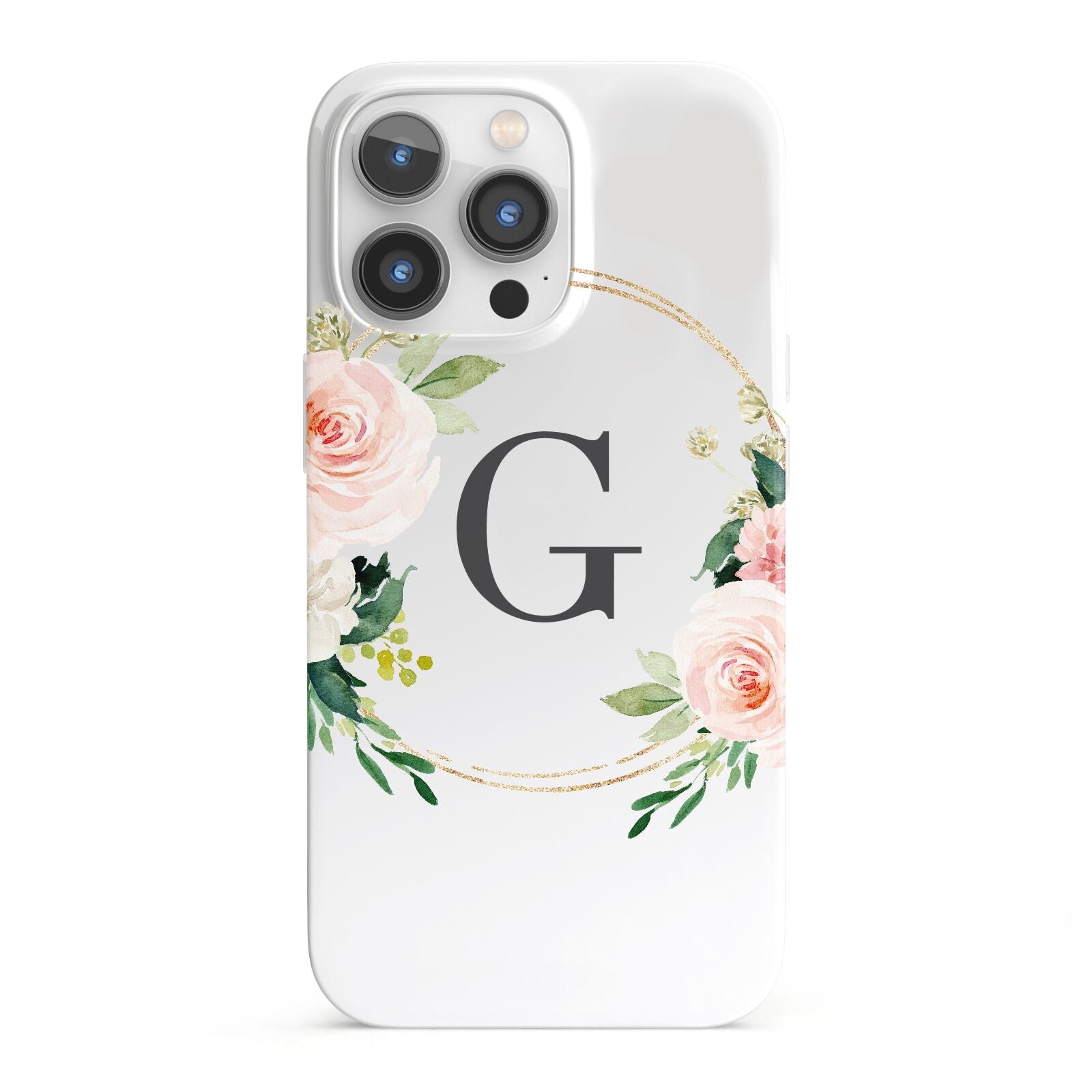 Personalised Blush Floral Wreath iPhone 13 Pro Full Wrap 3D Snap Case
