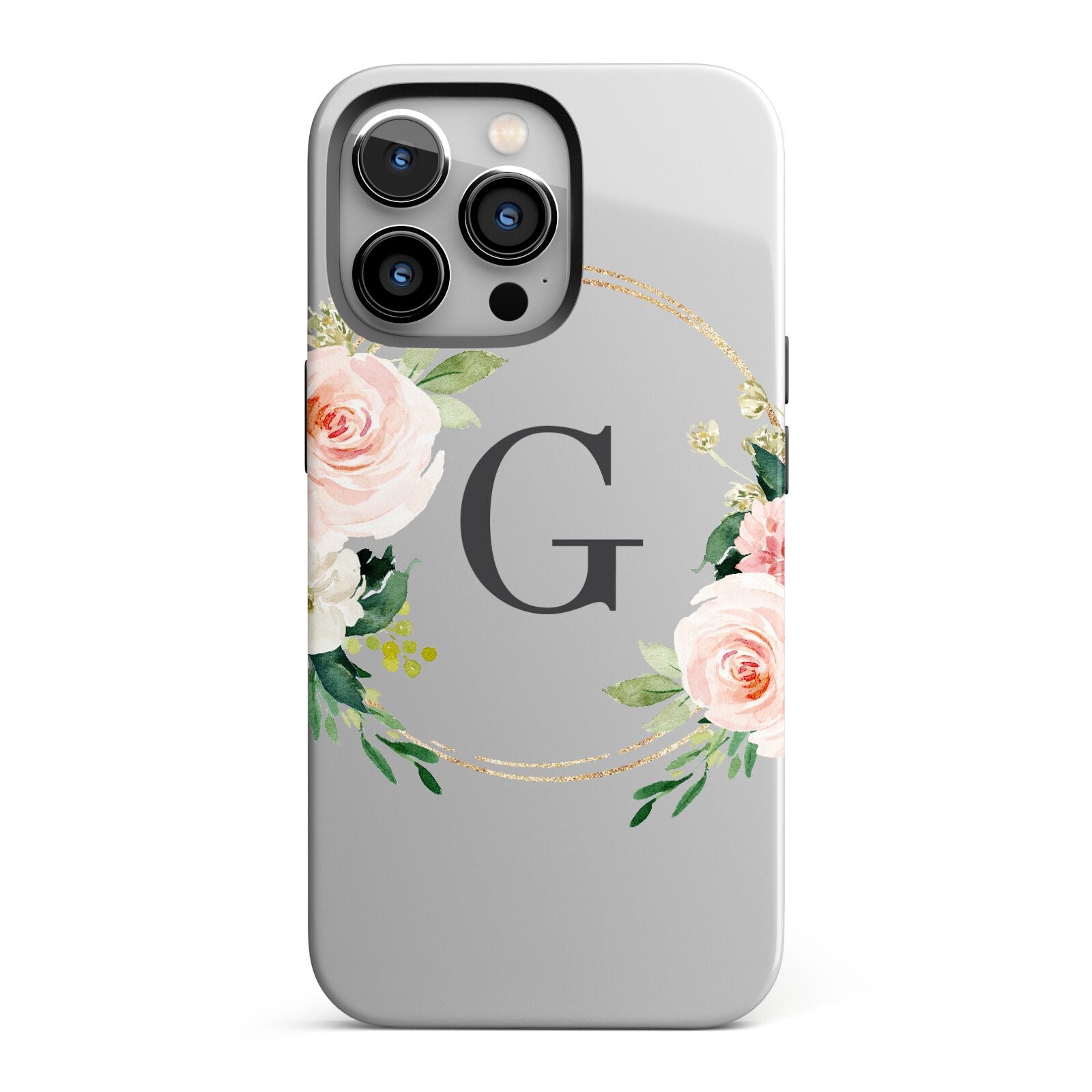 Personalised Blush Floral Wreath iPhone 13 Pro Full Wrap 3D Tough Case