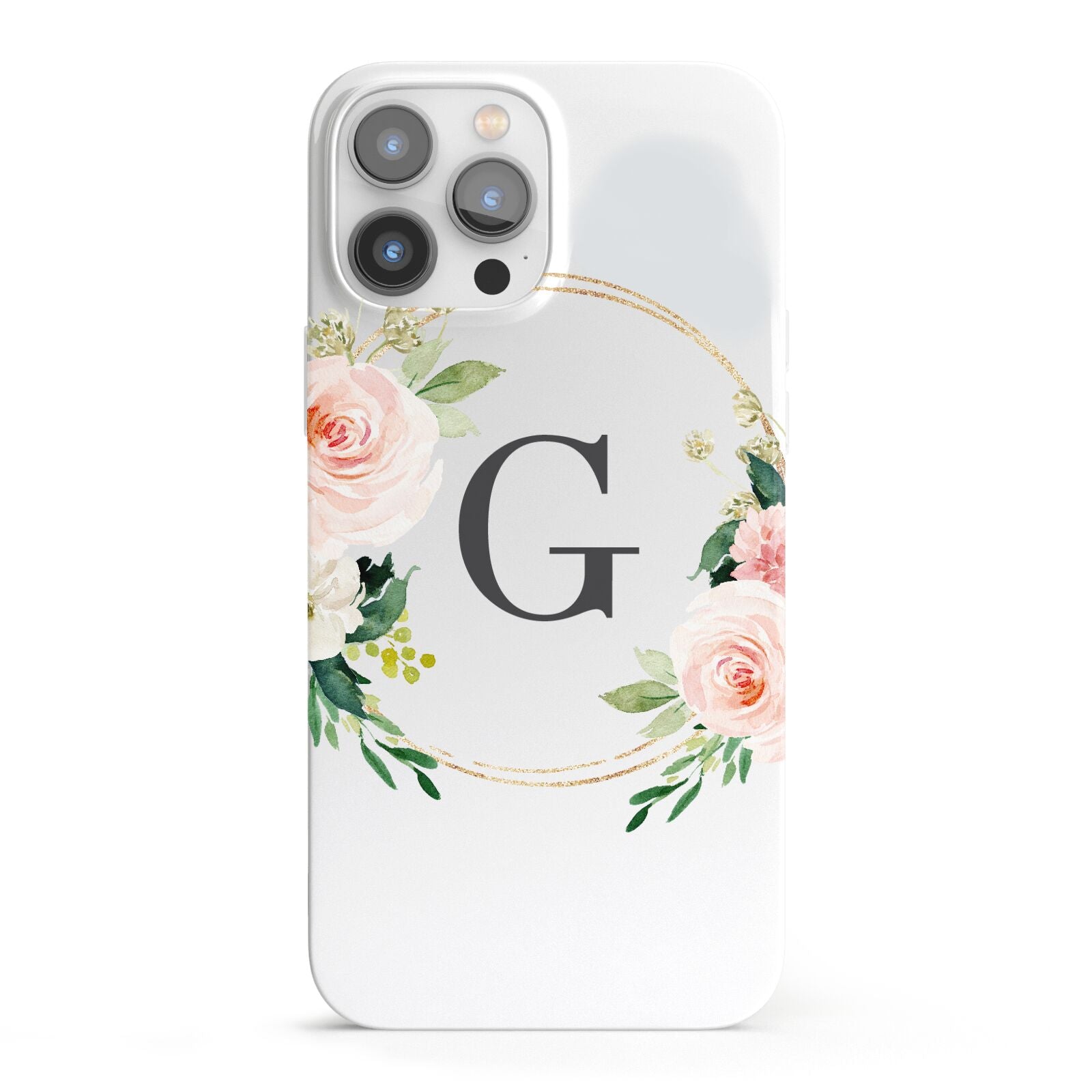 Personalised Blush Floral Wreath iPhone 13 Pro Max Full Wrap 3D Snap Case