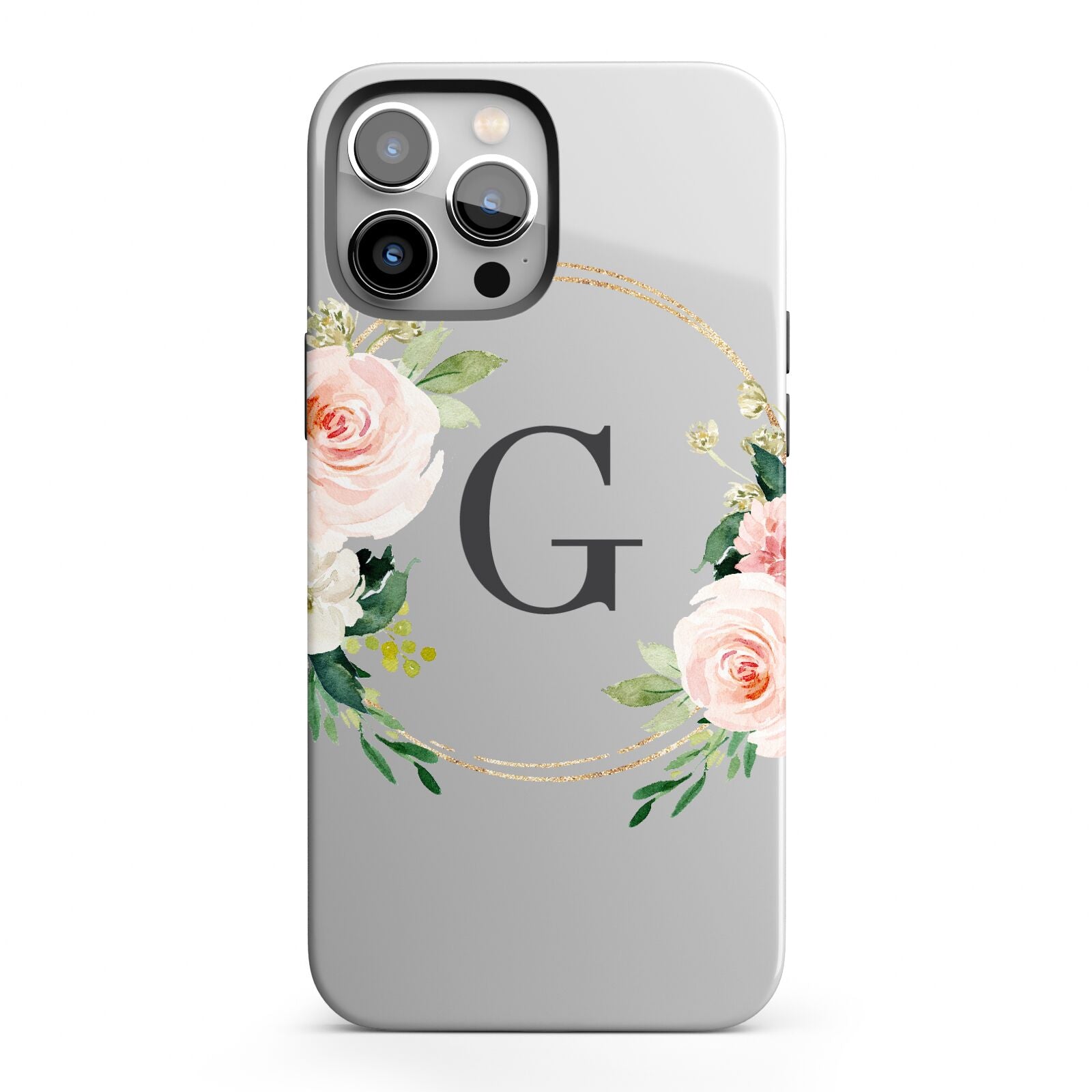 Personalised Blush Floral Wreath iPhone 13 Pro Max Full Wrap 3D Tough Case