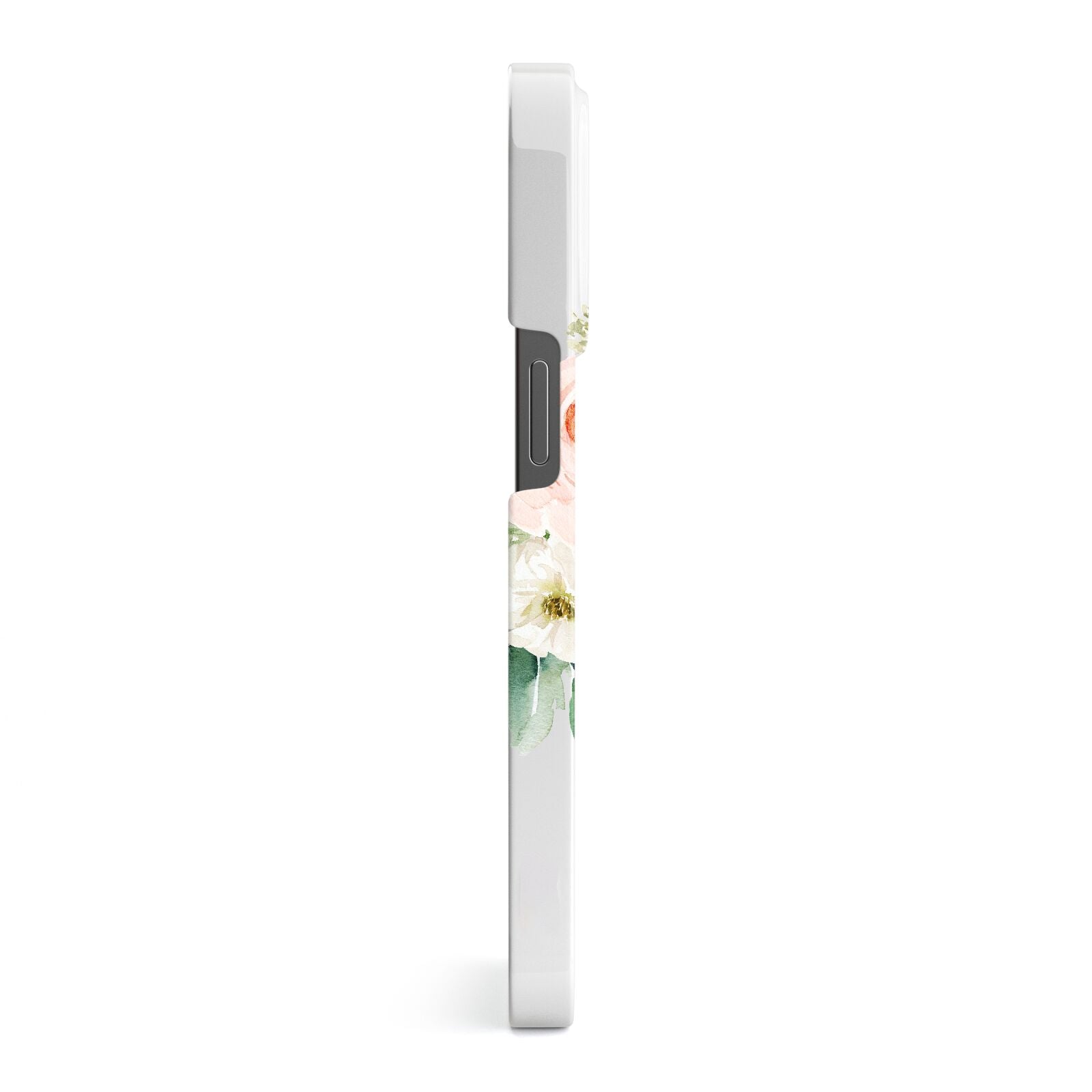 Personalised Blush Floral Wreath iPhone 13 Pro Side Image 3D Snap Case